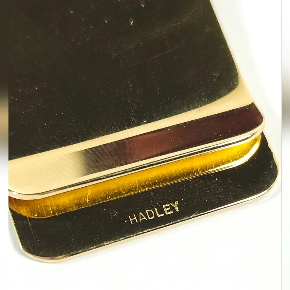 Vintage Hadley Gold Plated Floral Etched Money Clip Pierre Laurent Paris